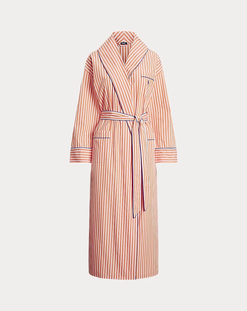 Striped Cotton Poplin Robe