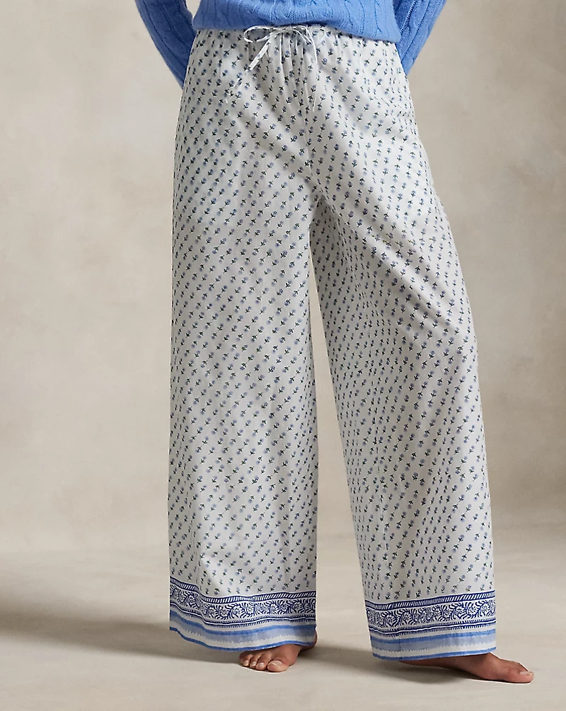 Block-Print Cotton Voile Sleep Pant