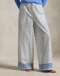 Block-Print Cotton Voile Sleep Pant