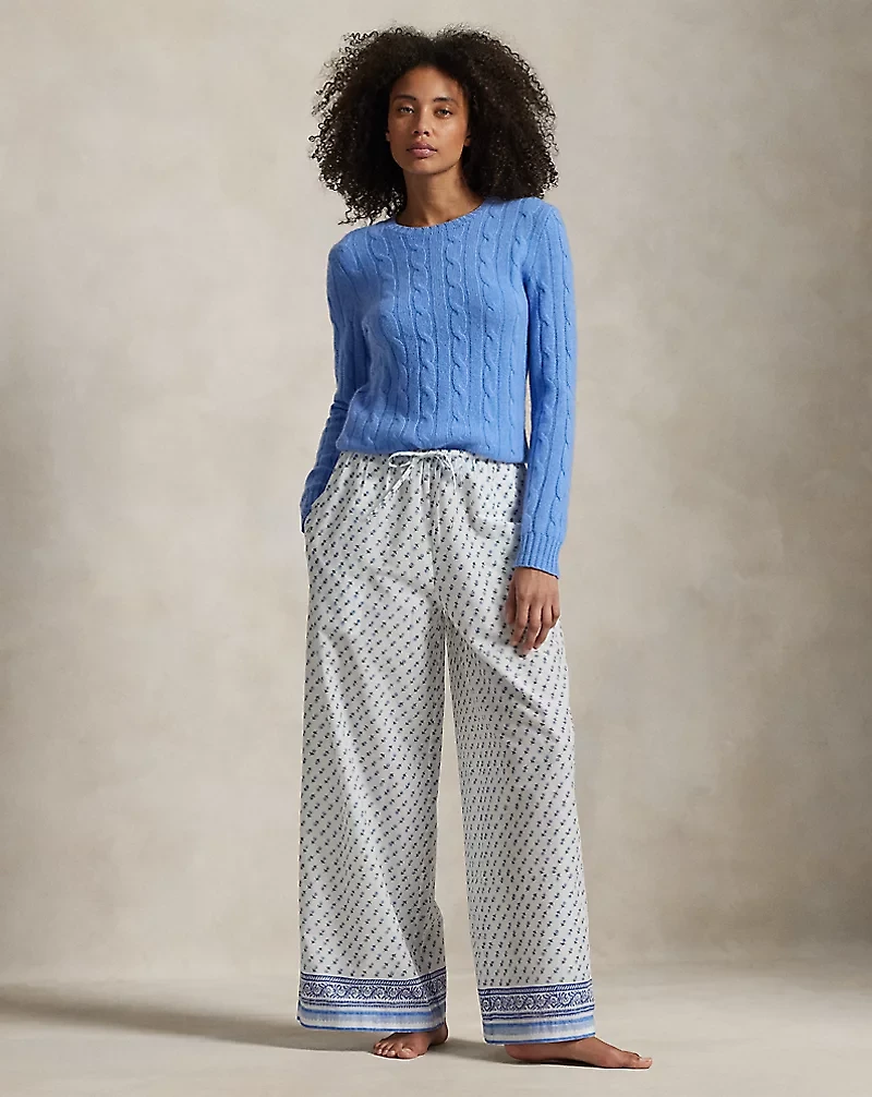 Block-Print Cotton Voile Sleep Pant