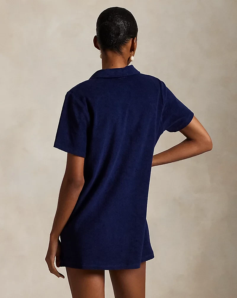 Cotton Terry Polo Dress Cover-Up