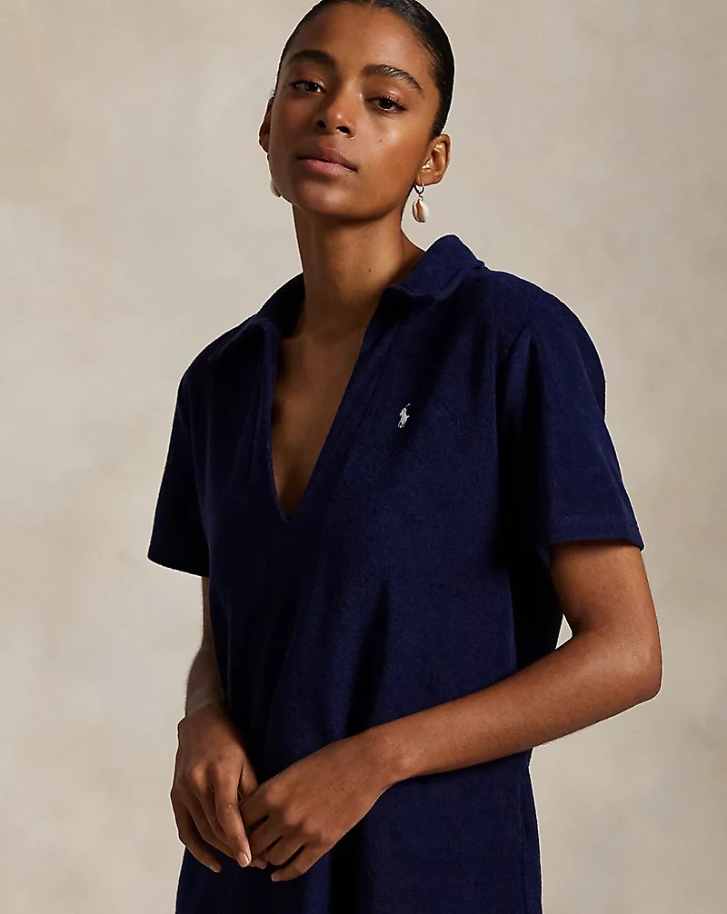 Cotton Terry Polo Dress Cover-Up