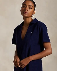 Cotton Terry Polo Dress Cover-Up