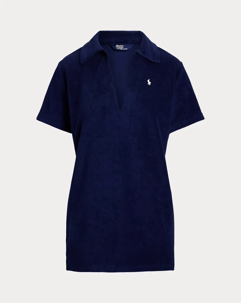 Cotton Terry Polo Dress Cover-Up