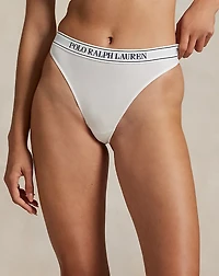 Repeat-Logo Mid-Rise Thong