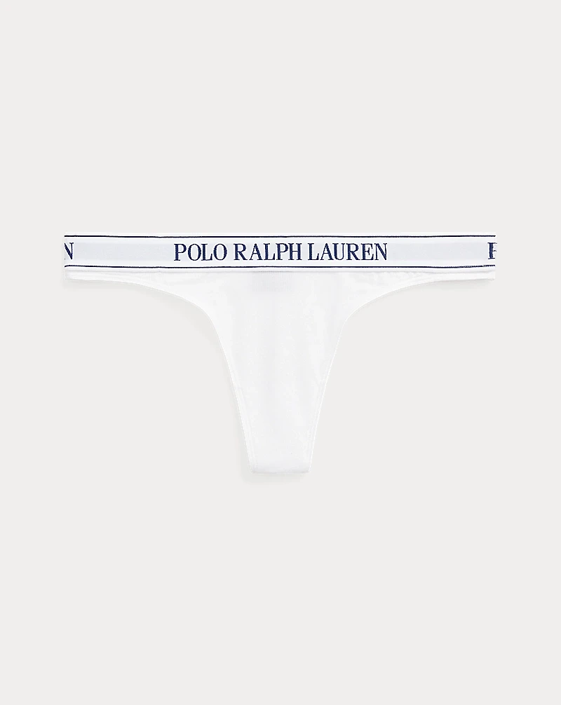 Repeat-Logo Mid-Rise Thong