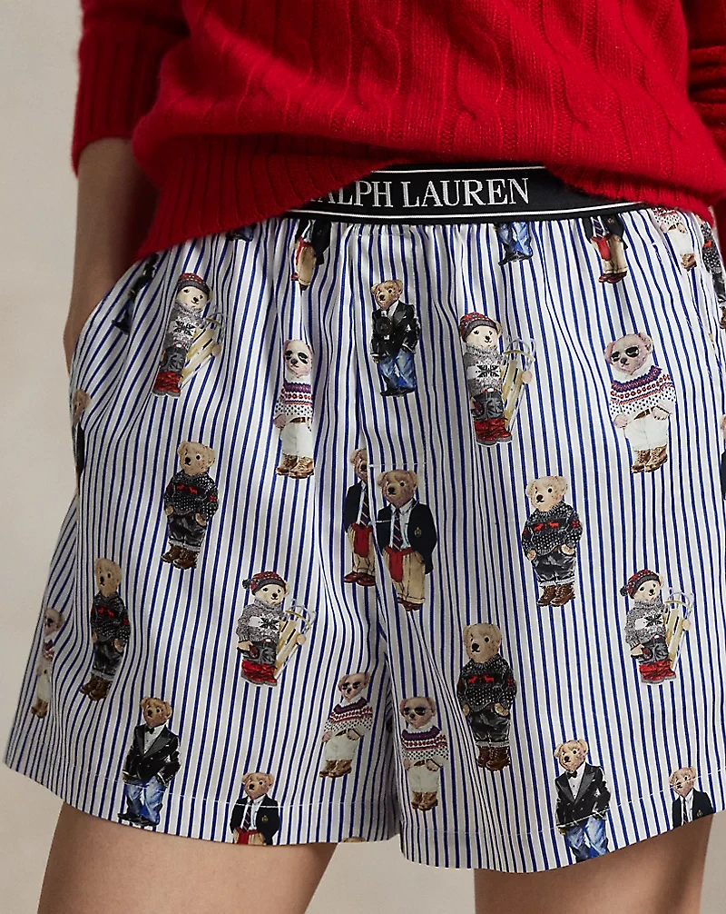 Striped Polo Bear Cotton Boxer