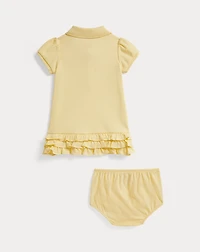 Ruffled Cotton Polo Dress & Bloomer