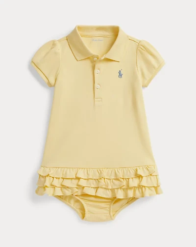 Ruffled Cotton Polo Dress & Bloomer