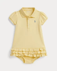 Ruffled Cotton Polo Dress & Bloomer