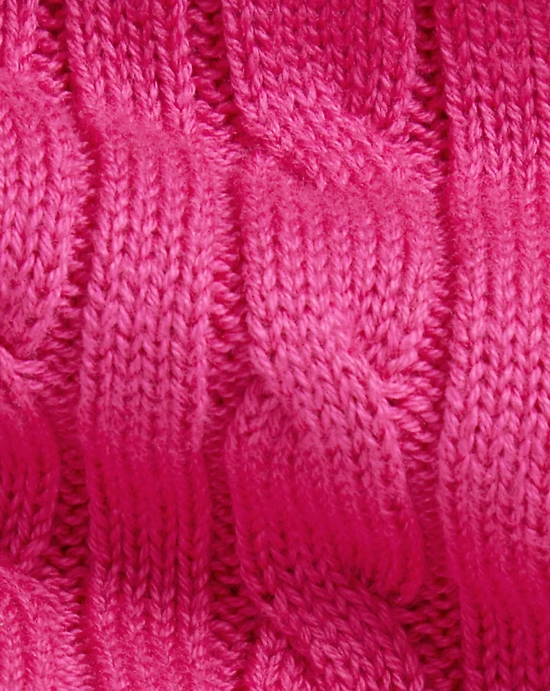 Cable-Knit Cotton Polo Sweater Dress