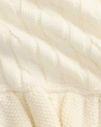 Cable-Knit Cotton Peplum Sweater