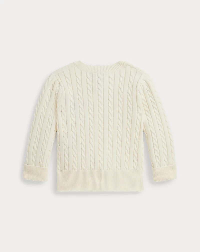 Polo Bear Mini-Cable Cotton Cardigan
