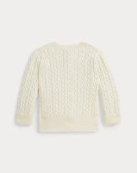 Polo Bear Mini-Cable Cotton Cardigan