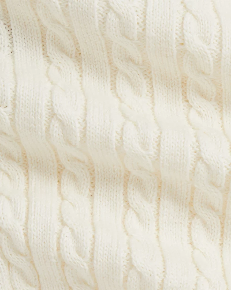 Polo Bear Mini-Cable Cotton Cardigan