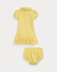 Pleated Mesh Polo Dress & Bloomer