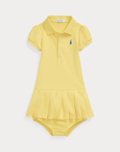 Pleated Mesh Polo Dress & Bloomer