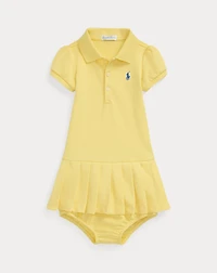 Pleated Mesh Polo Dress & Bloomer