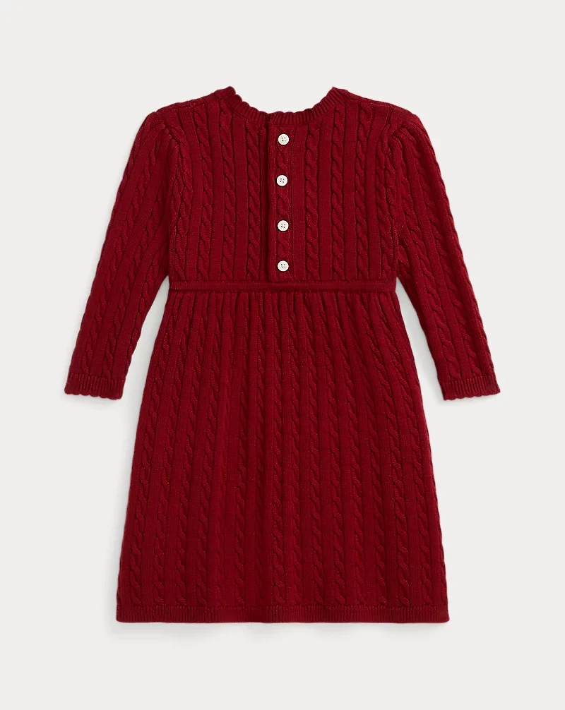 Cable Cotton Sweater Dress & Bloomer