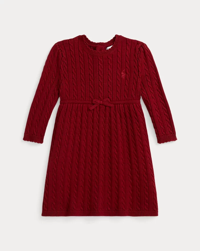 Cable Cotton Sweater Dress & Bloomer