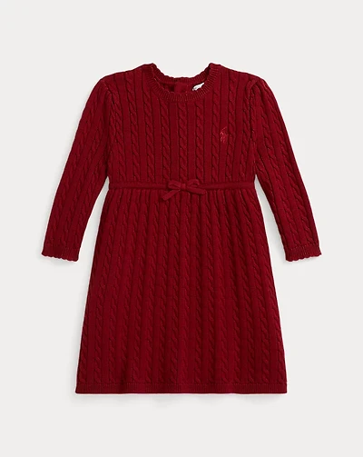 Cable Cotton Sweater Dress & Bloomer