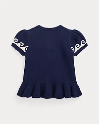 Anchor Short-Sleeve Cotton Sweater