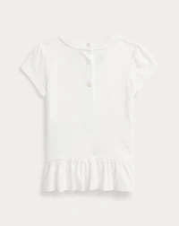 Polo Bear Cotton Jersey Peplum Tee