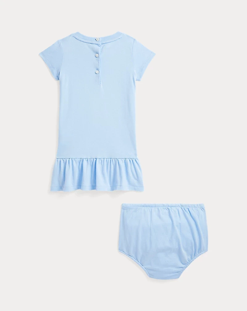 Polo Bear Cotton Jersey Dress & Bloomer
