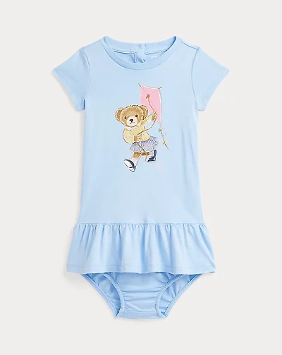 Polo Bear Cotton Jersey Dress & Bloomer