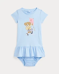 Polo Bear Cotton Jersey Dress & Bloomer