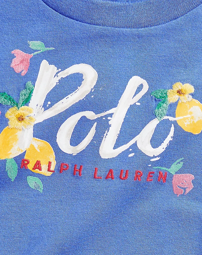 Floral-Logo Cotton Jersey Tee