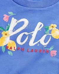 Floral-Logo Cotton Jersey Tee