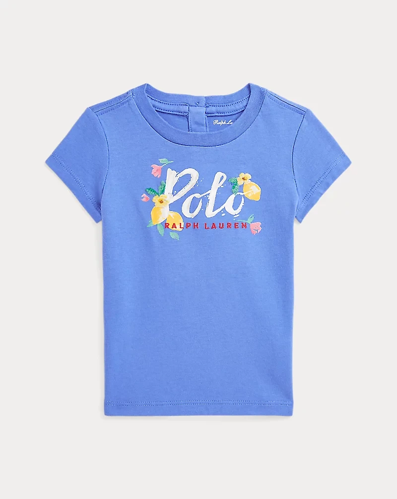 Floral-Logo Cotton Jersey Tee
