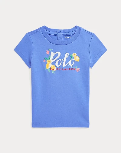 Floral-Logo Cotton Jersey Tee