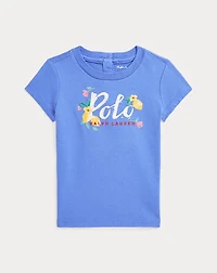 Floral-Logo Cotton Jersey Tee