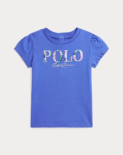 Floral-Logo Cotton Jersey Tee