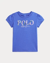 Floral-Logo Cotton Jersey Tee