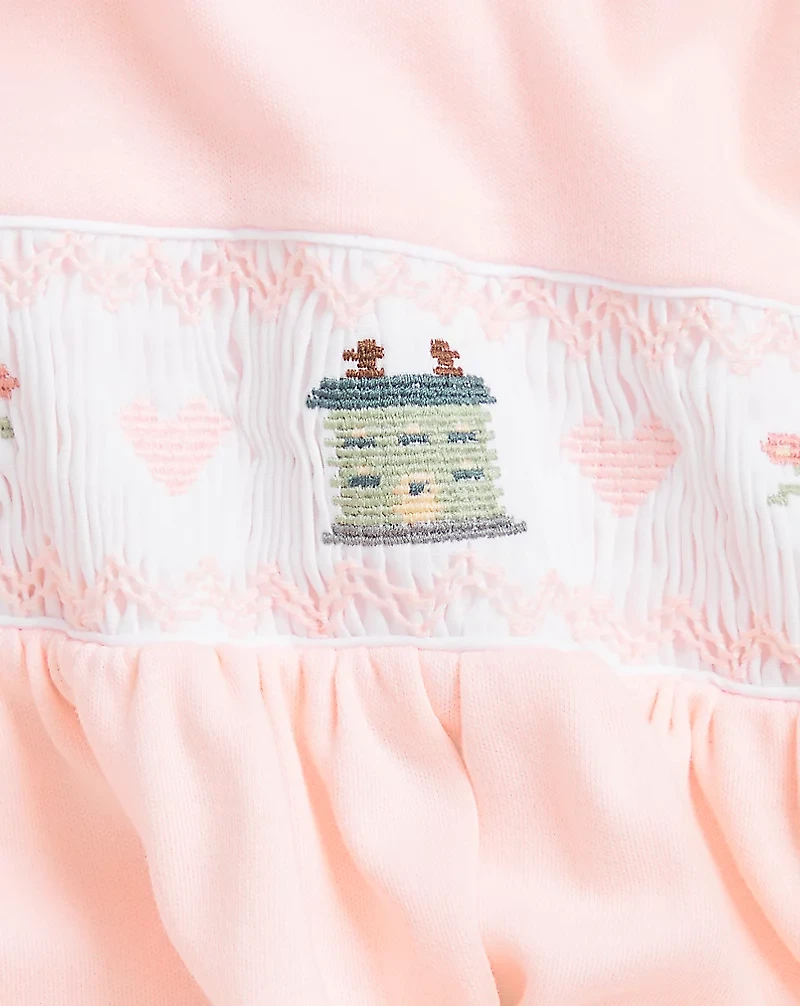 Smocked Organic Cotton Coverall
