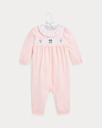 Smocked Organic Cotton Coverall