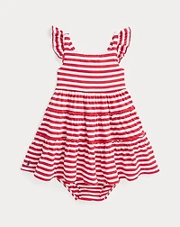 Striped Cotton Jersey Dress & Bloomer