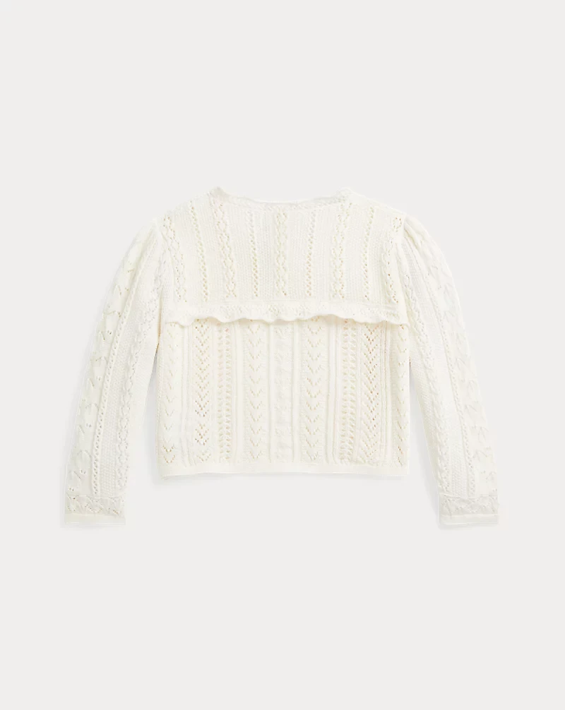 Pointelle-Knit Cotton-Cashmere Cardigan
