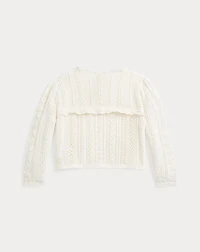 Pointelle-Knit Cotton-Cashmere Cardigan