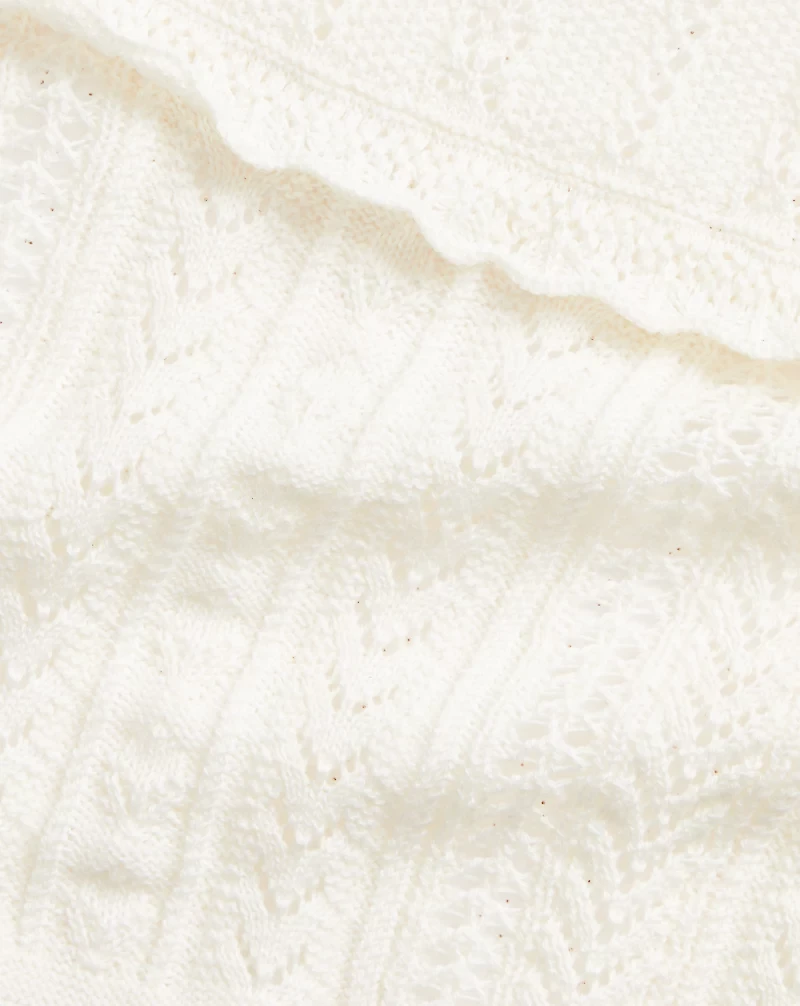 Pointelle-Knit Cotton-Cashmere Cardigan
