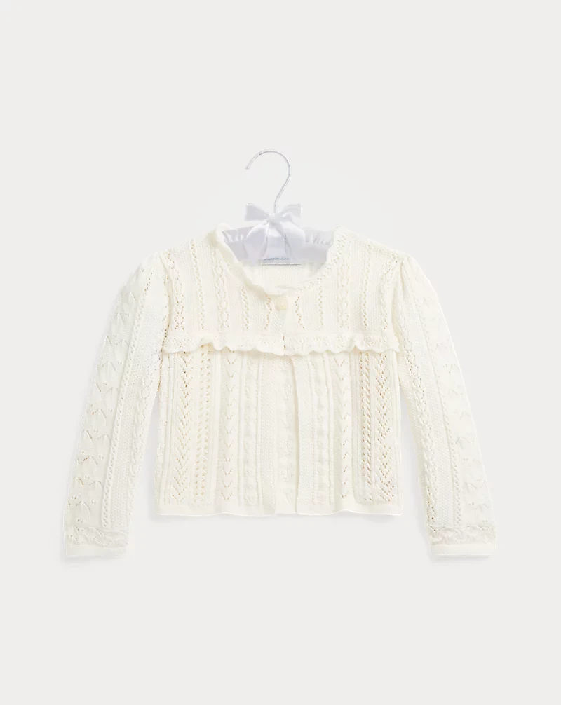 Pointelle-Knit Cotton-Cashmere Cardigan