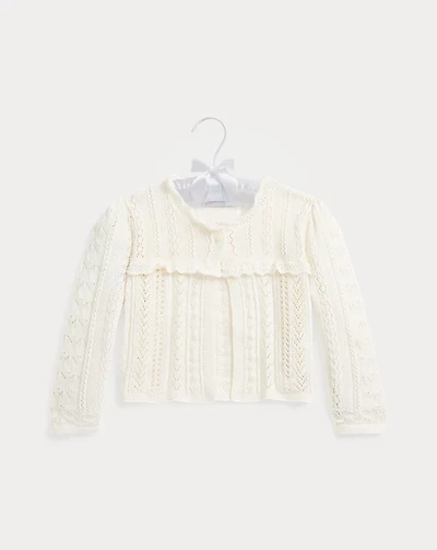 Pointelle-Knit Cotton-Cashmere Cardigan