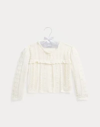 Pointelle-Knit Cotton-Cashmere Cardigan