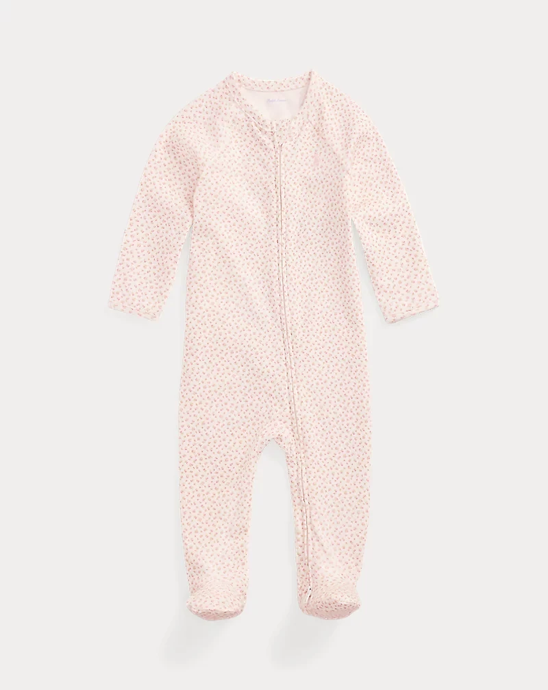 Floral Cotton Interlock Footed Coverall