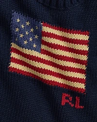 Flag-Intarsia Cotton Sweater Dress