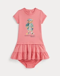 Polo Bear Tiered Cotton Jersey Dress