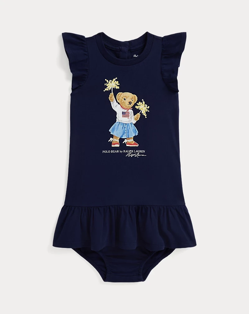 Polo Bear Cotton Jersey Dress & Bloomer